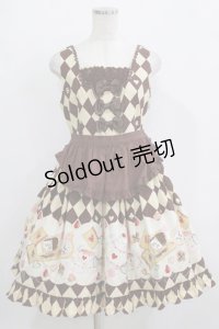 BABY,THE STARS SHINE BRIGHT / ALICE'S Marchin' Cookie Flavour柄シェルシージャンパースカート Free ブラウン H-25-12-23-1009-BA-OP-NS-ZH