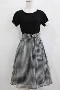 axes femme / ベルト付ドッキングワンピース M ブラック/ギンガム H-25-12-23-1014-AX-OP-NS-ZH