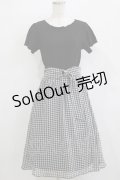 axes femme / ベルト付ドッキングワンピース M ブラック/ギンガム H-25-12-23-1014-AX-OP-NS-ZH