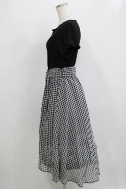 画像2: axes femme / ベルト付ドッキングワンピース M ブラック/ギンガム H-25-12-23-1014-AX-OP-NS-ZH