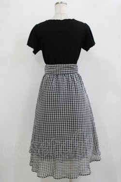 画像3: axes femme / ベルト付ドッキングワンピース M ブラック/ギンガム H-25-12-23-1014-AX-OP-NS-ZH