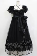 画像1: BABY,THE STARS SHINE BRIGHT / La fleurieシフォンワンピース Free ブラック H-25-12-23-1015-BA-OP-NS-ZH (1)