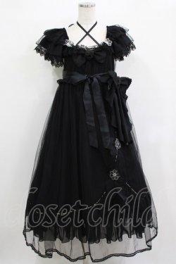 画像1: BABY,THE STARS SHINE BRIGHT / La fleurieシフォンワンピース Free ブラック H-25-12-23-1015-BA-OP-NS-ZH