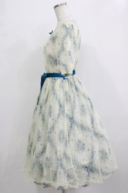 画像2: Innocent World / フラワーチュールワンピース M 生成り/ブルー H-25-12-23-1017-IW-OP-NS-ZH