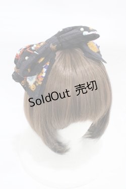 画像1: metamorphose / オールドエンブレムリボンカチューシャ  ブラック H-25-12-24-005-ME-AC-NS-ZH