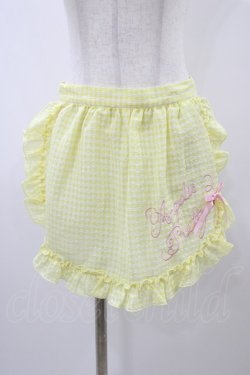 画像1: Angelic Pretty / オリジナルロゴギンガムフリルエプロン Free イエロー H-25-12-24-042-AP-SK-NS-ZH