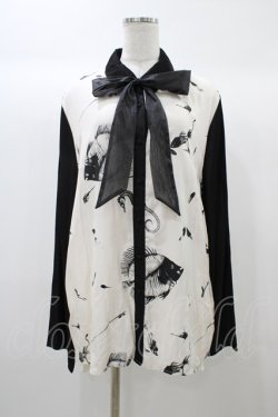 画像1: IRO+IRO / ボウタイブラウス Free オフ H-25-12-24-045-LO-BL-NS-ZH