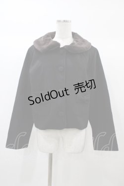 画像1: m petit by misako / AM*ファーエリショートJK M ブラック H-25-12-24-050-LO-CO-NS-ZH