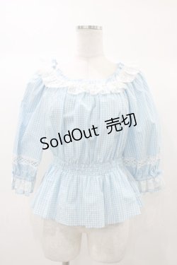 画像1: Angelic Pretty / Resortブラウス（ギンガム） Free サックス H-25-12-24-052-AP-BL-NS-ZH