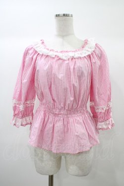 画像1: Angelic Pretty / Resortブラウス（ギンガム） Free ピンク H-25-12-24-053-AP-BL-NS-ZH