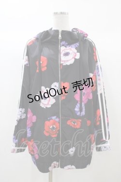 画像1: ぽっぷこーんミュージアム / 志島とひろ様がデザイン『アネモネビビットプリント ビッグパーカー』 Free ブラック H-25-12-24-057-0-JA-NS-ZH