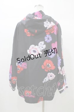 画像2: ぽっぷこーんミュージアム / 志島とひろ様がデザイン『アネモネビビットプリント ビッグパーカー』 Free ブラック H-25-12-24-057-0-JA-NS-ZH