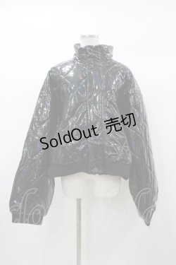 画像1: Favorite / さろきちさんコラボグッズ エナメル ・キルティング・ブルゾン Free ブラック H-25-12-24-059-LO-JA-NS-ZH