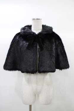 画像1: metamorphose / フェイクファーミニマント Free ブラック H-25-12-24-060-ME-JA-NS-ZH