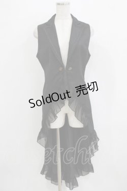 画像1: BPN / フィッシュテールフリルベスト M 黒 H-25-12-24-1022-GO-TO-KB-ZH