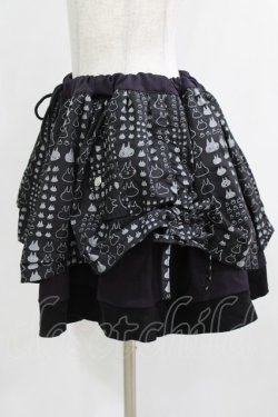 画像2: MINT NeKO / ZIPギャザースカート  黒×紫 H-25-12-24-1024-HN-SK-KB-ZH