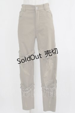 画像1: NieR CLOTHING / ベルトジップパンツ  カーキ H-25-12-24-1026-PU-PA-KB-ZH