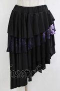 NieR Clothing / インパン付きフリルスカート【彼岸花】  黒×紫 H-25-12-24-1027-PU-PA-KB-ZH