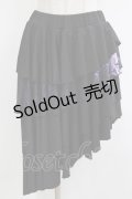 NieR CLOTHING / インパン付きフリルスカート【彼岸花】  黒×紫 H-25-12-24-1027-PU-PA-KB-ZH