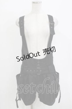 画像1: BPN / フラップベルト付きサロペットパンツ M 黒 H-25-12-24-1028-GO-OP-KB-ZH