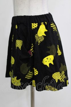 画像2: MINT NeKO / 総柄ショートパンツ  ブラック×イエロー H-25-12-24-1029-HN-PA-KB-ZH