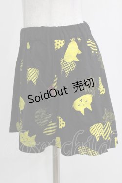 画像2: MINT NeKO / 総柄ショートパンツ  ブラック×イエロー H-25-12-24-1029-HN-PA-KB-ZT1228H