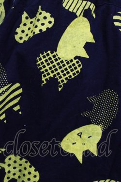 画像4: MINT NeKO / 総柄ショートパンツ  ブラック×イエロー H-25-12-24-1029-HN-PA-KB-ZH