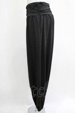 画像2: NieR Clothing / プリント切替ギャザーパンツ  黒 H-25-12-24-1034-PU-PA-KB-ZH