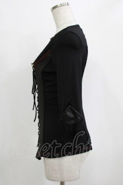 画像2: Ozz Croce / ハーネス風編上トップス  ブラック H-25-12-24-1036-OO-TO-KB-ZH