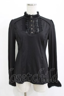 画像1: Ozz oneste / ハイネックカットソー  黒 H-25-12-24-1037-OO-TO-KB-ZH