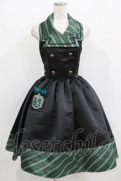 画像1: ATELIER PIERROT / ハリー・ポッタースリザリンベストワンピース  スリザリン(グリーン) H-25-12-24-1003-EL-OP-KB-ZH