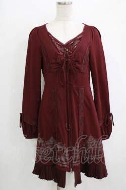 画像1: Rozen Kavalier / 裾プリントZIPオーバーワンピース  ボルドー H-25-12-24-1039-OO-OP-KB-ZH