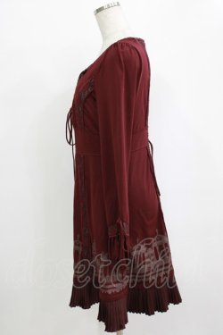 画像2: Rozen Kavalier / 裾プリントZIPオーバーワンピース  ボルドー H-25-12-24-1039-OO-OP-KB-ZH