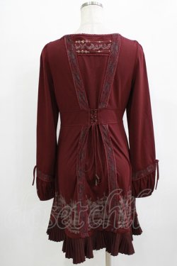 画像3: Rozen Kavalier / 裾プリントZIPオーバーワンピース  ボルドー H-25-12-24-1039-OO-OP-KB-ZH