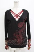 Qutie Frash / クロスインナートップス  黒×赤 H-25-12-24-1040-QU-TO-KB-ZH