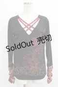 Qutie Frash / クロスインナートップス  黒×赤 H-25-12-24-1040-QU-TO-KB-ZH