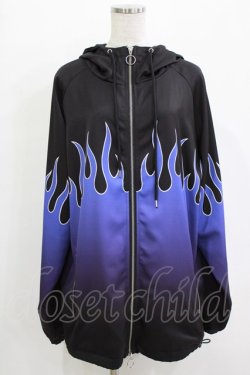 画像1: LISTEN FLAVOR / ファイヤーアノラックジャケット  ブラック×ブルー H-25-12-24-1041-PU-TO-KB-ZH