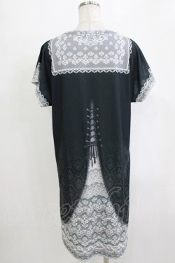 画像3: abilletage / トロンプルイユTシャツワンピース（レースセーラー）  ブラック H-25-12-24-1046-GO-OP-KB-ZH