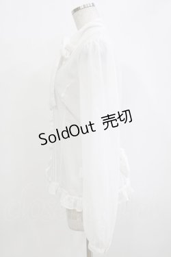 画像2: PUTUMAYO / ジョーゼットボウカラーブラウス  白 H-25-12-24-1049-PT-BL-KB-ZH