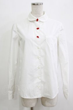 画像1: MILK / KISS KISSブラウス  オフ×レッドLIP H-25-12-24-1050-ML-BL-KB-ZH