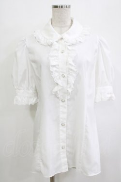 画像1: MIHO MATSUDA / ブラウス・リロゼ半袖 L  H-25-12-24-1051-GO-BL-KB-ZH