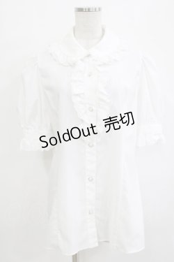 画像1: MIHO MATSUDA / ブラウス・リロゼ半袖 L  H-25-12-24-1051-GO-BL-KB-ZT244