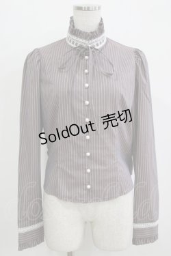 画像1: Sheglit / ストライプレースブラウス Ｍ オールドローズ H-25-12-24-1053-EL-BL-KB-ZH