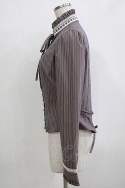 画像2: Sheglit / ストライプレースブラウス Ｍ オールドローズ H-25-12-24-1053-EL-BL-KB-ZH