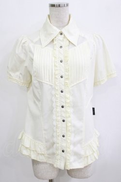 画像1: Ozz oneste / 薔薇刺繍タックフリルブラウス  アイボリー H-25-12-24-1055-OO-BL-KB-ZH