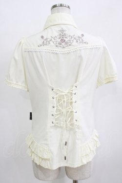 画像3: Ozz oneste / 薔薇刺繍タックフリルブラウス  アイボリー H-25-12-24-1055-OO-BL-KB-ZH