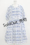 Jane Marple / Little applesタブリエドレス  ブルー H-25-12-24-1005-JM-OP-KB-ZH