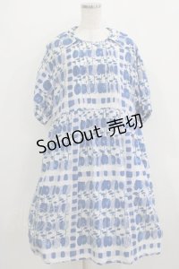 Jane Marple / Little applesタブリエドレス  ブルー H-25-12-24-1005-JM-OP-KB-ZH