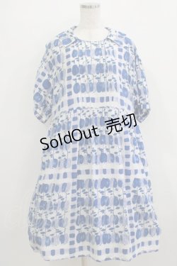 画像1: Jane Marple / Little applesタブリエドレス  ブルー H-25-12-24-1005-JM-OP-KB-ZH