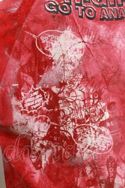 画像4: h.ANARCHY / ダメージカスタムTシャツ  レッド H-25-12-24-1064-HN-TO-KB-ZH